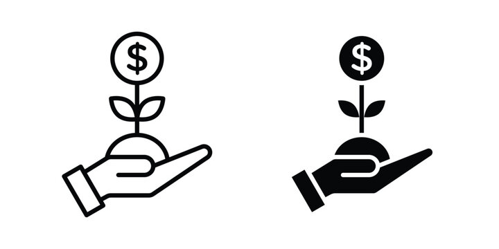 Investment icon line and flat vector collection for ui, ux designs