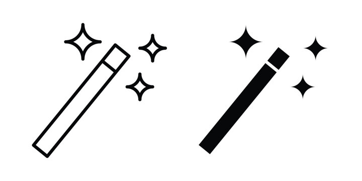 Magic icon line and flat vector collection for ui, ux designs