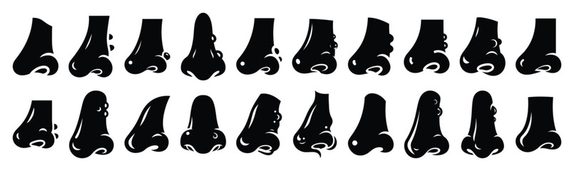 Collection of  witch nose silhouette design element art. Happy Halloween Vector  silhouette icons. © ZogodishChandra