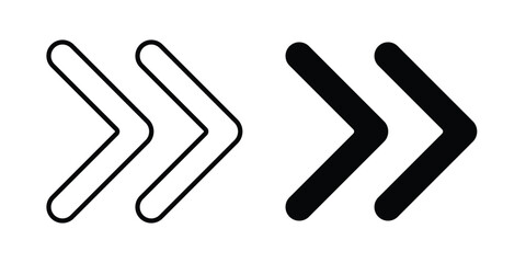Obraz premium Next arrow icon line and flat vector collection for ui, ux designs