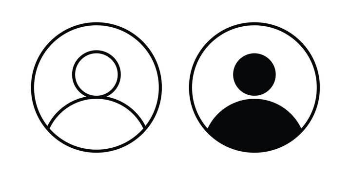 Profile icon line and flat vector collection for ui, ux designs