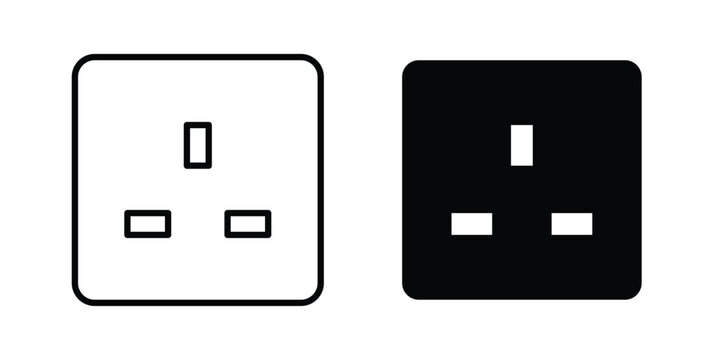 Socket icon line and flat vector collection for ui, ux designs