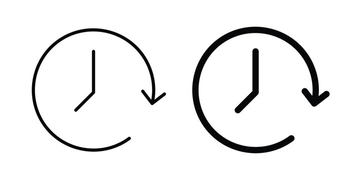 Time forward icon line and flat vector collection for ui, ux designs