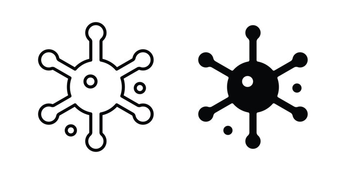 virus icon line and flat vector collection for ui, ux designs