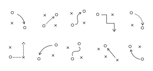 sports strategy diagrams using symbolic player icon © ISHWARAN