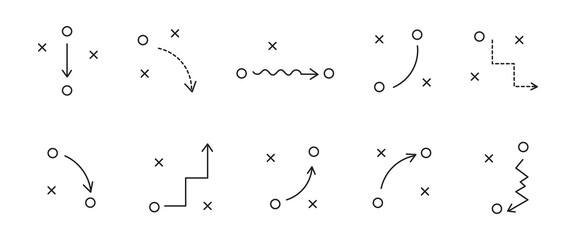 sports strategy diagrams using symbolic player icon © ISHWARAN