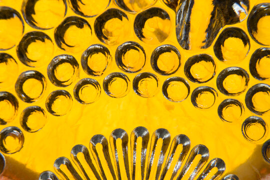 Closeup macro photo of abstract glass bowl pattern