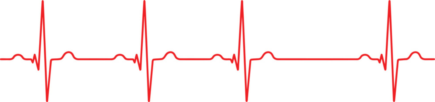 Red heart beat line icon Vector
