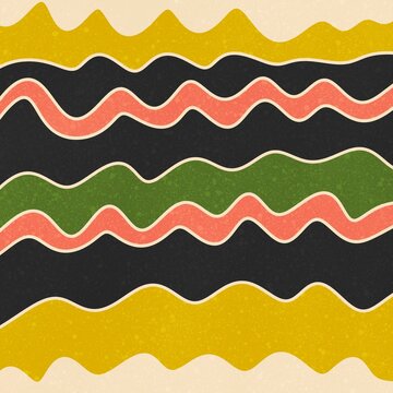 Mid century modern abstract geometric wave pattern background