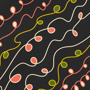Mid century modern abstract pattern with looping geometry