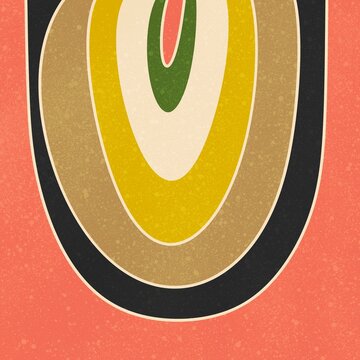 Mid century modern abstract geometric oval pattern background