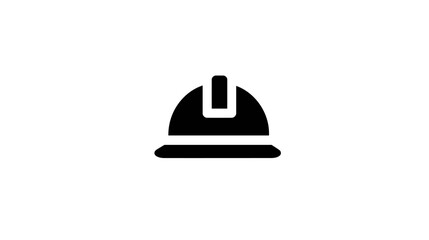 Fototapeta premium A solid black silhouette of a construction hard hat, symbolizing safety and hard work.