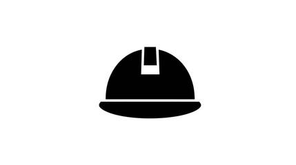 Fototapeta premium A classic black silhouette of a robust safety hard hat, signifying protection and industry.