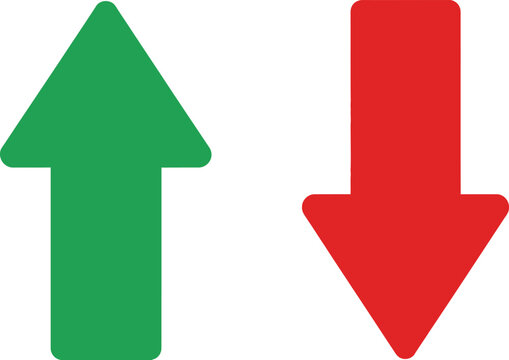 Green up and red down arrows Vector
