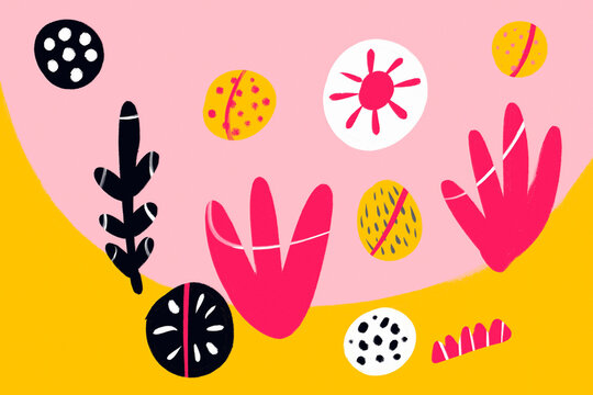 Colorful abstract background with organic shapes pattern