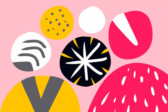 Colorful abstract background with organic shapes and pattern