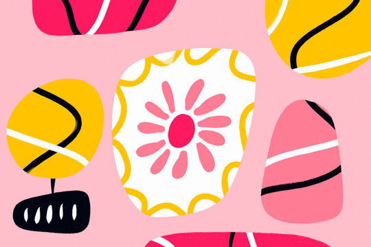 Abstract colorful pattern with organic shapes and blobs