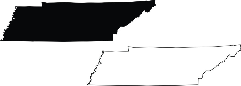 Tennessee state map shape Vector