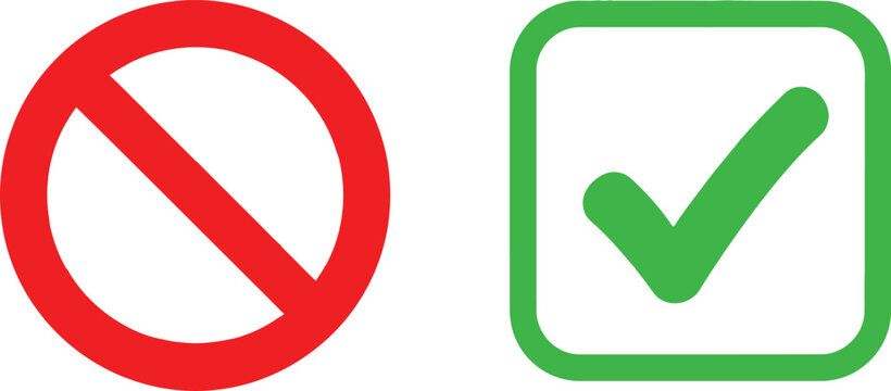 Yes and no icon set Vector
