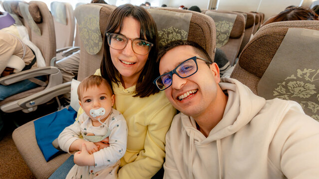 Family enjoying a memorable flight together