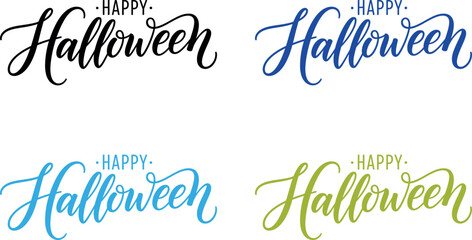 Happy halloween colorful typography set © Arafat Sajid