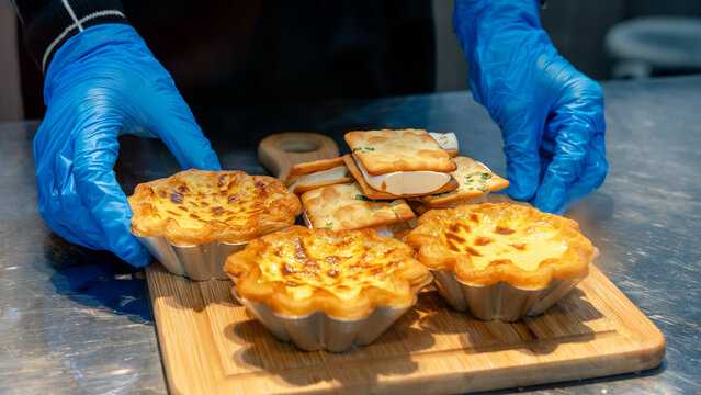Taiwanese bakery treats with egg tarts and nougat crackers
