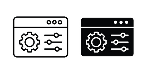 Fototapeta premium Control panel icon clipart and line art versions on white background