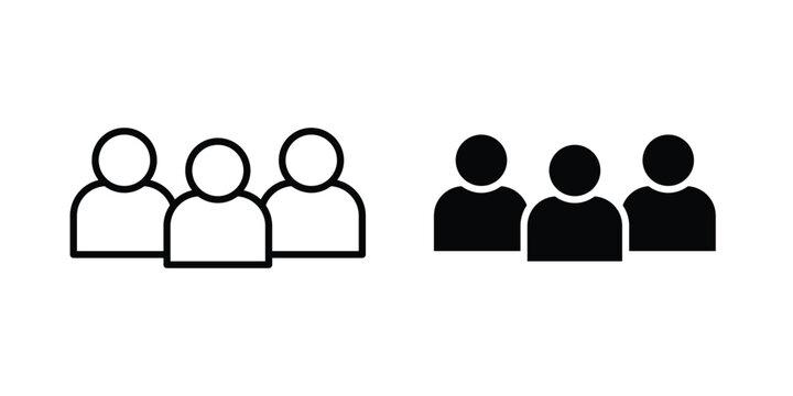 Community icon clipart and line art versions on white background