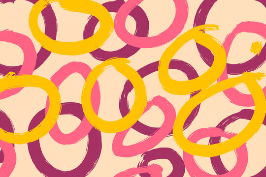 Colorful Abstract Pattern With Overlapping Circles