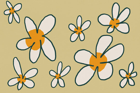 Abstract floral pattern with modern design elements