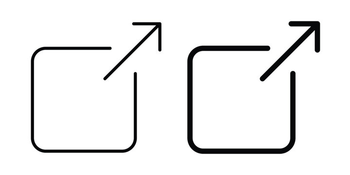 External link icon clipart and line art versions on white background