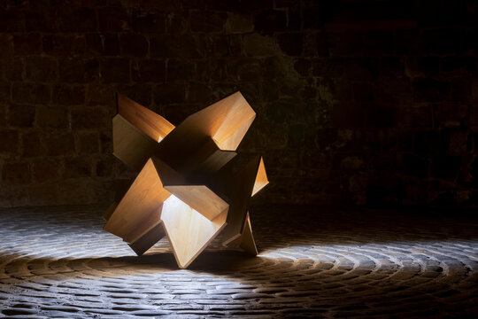 Intricate wooden sculpture with contemporary design