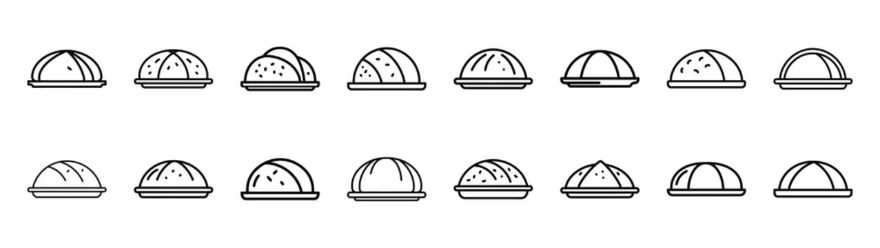 gluten free dish icon set fast food silhouette icon set