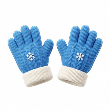 Paire de gants d'hiver bleus en laine