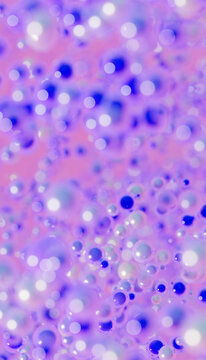 Violet spheres with ethereal bokeh effect background