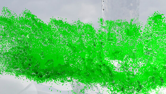 Vibrant green bubbles creating a mesmerizing effect
