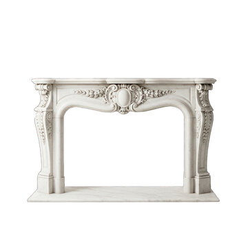 Elegant ornate marble fireplace surround