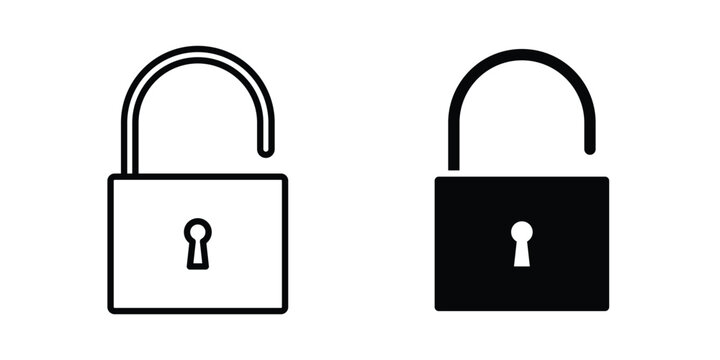 Unblocked icon clipart and line art versions on white background