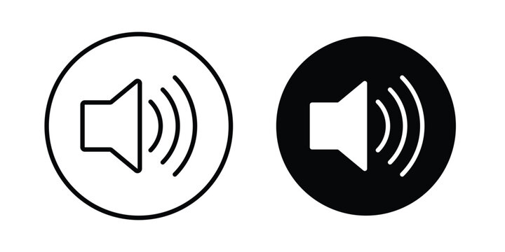 volume button icon clipart and line art versions on white background