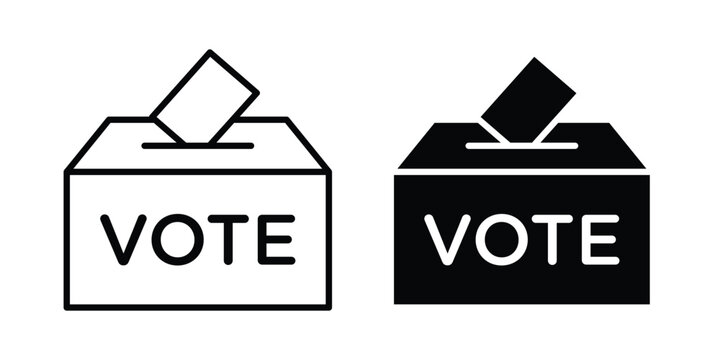 Voting icon clipart and line art versions on white background