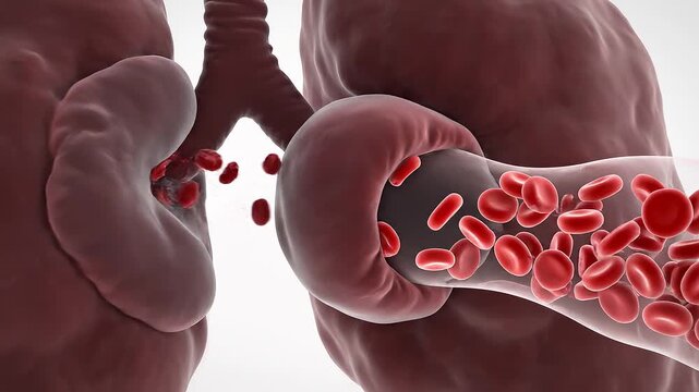 Blood vessel with red cells.
