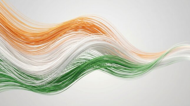Celebrating india's independence day vibrant tiranga abstract wave background