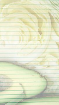 Vertical video: Camera panning down right showing cabbage cucumber broccoli tomatoes for display