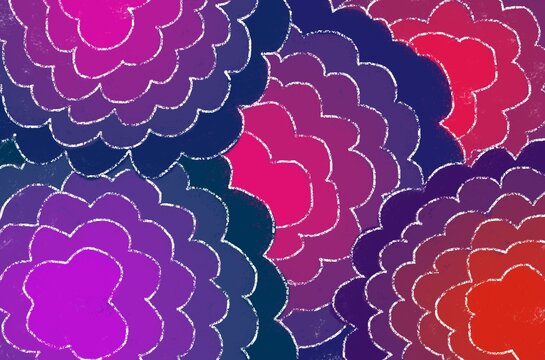 Vibrant summer pattern with overlapping designs