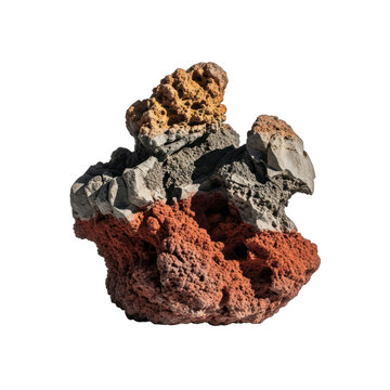 Volcanic rock layers, textured and colorful