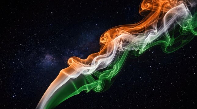 Vibrant independence day india smoke art celebrating freedom and national pride