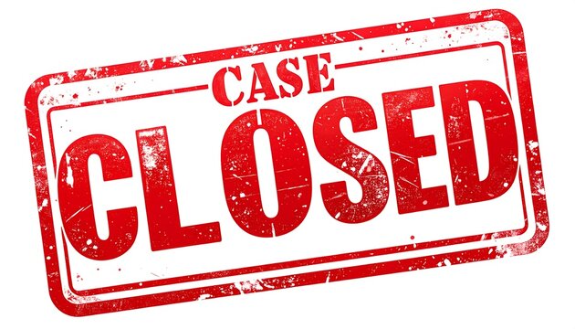 Red stamp with the words "CASE CLOSED