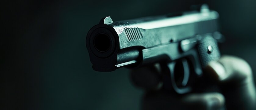 A person holds a gun in their hand