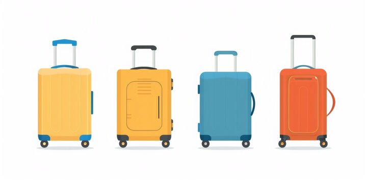 Travel suitcases in various colors, ready for an exciting journey