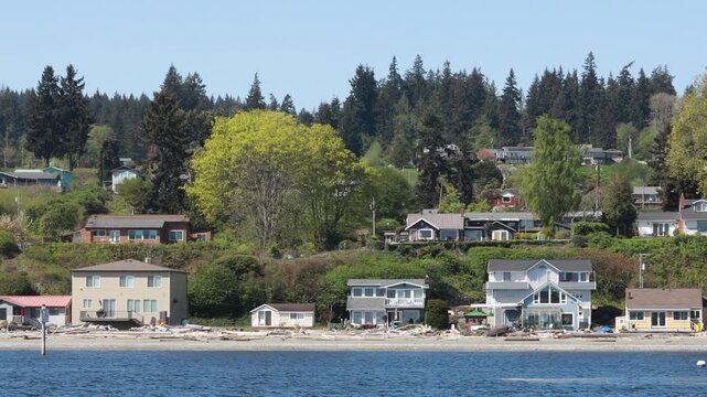 Seaside village of Clinton on Whidbey island, Washington